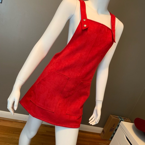 Red Overall Dress by Forever 21 BNWT - Picture 2 of 5